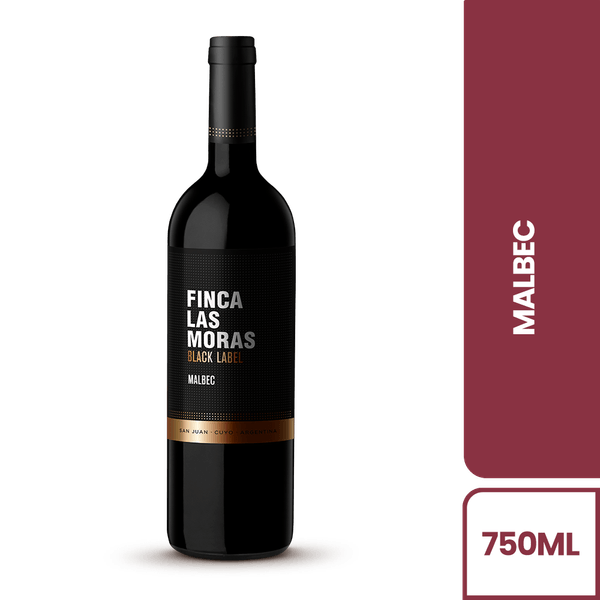 VINO LAS MORAS 750ML BLACK LABEL MALBEC