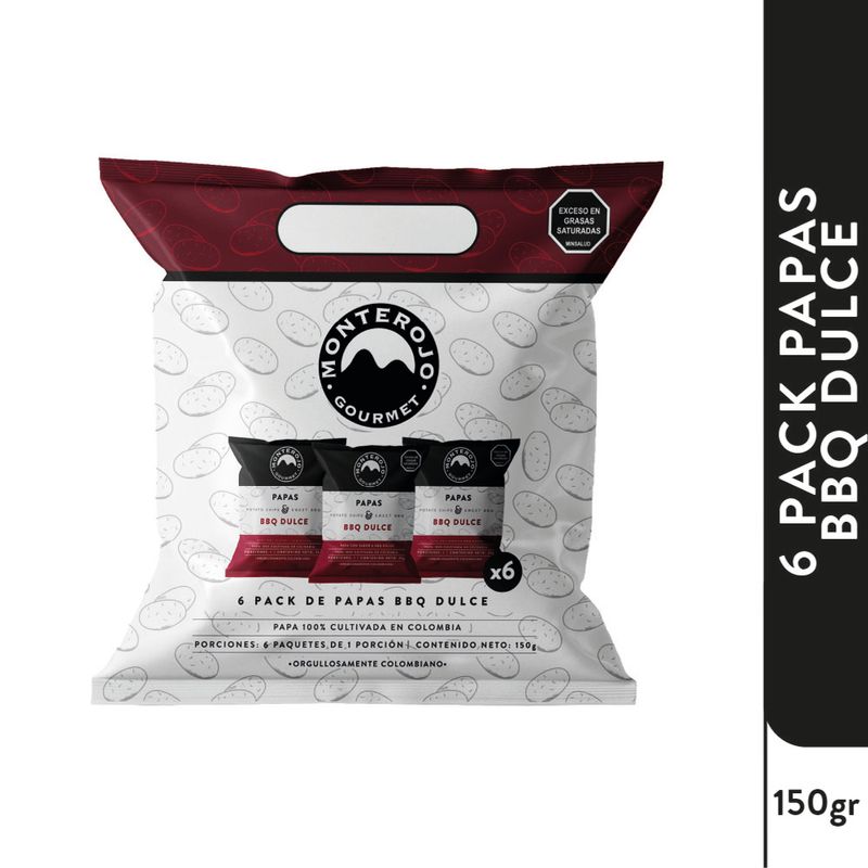 PAPAS MONTE ROJO 6U 25G BBQ DULCE