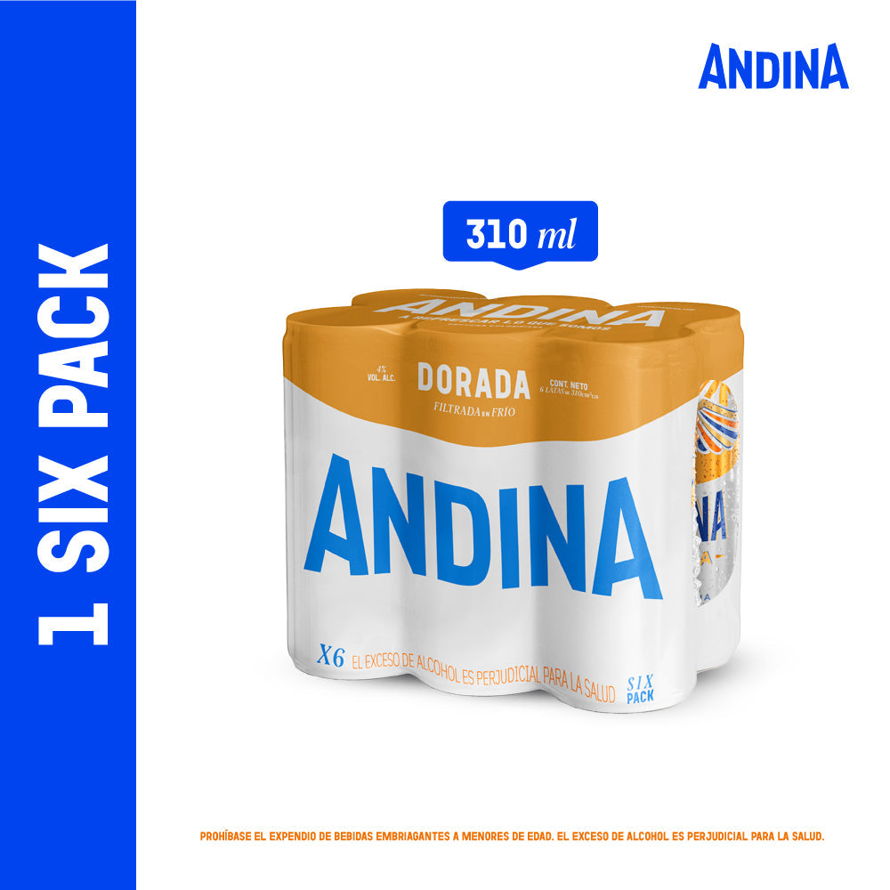 CERVEZA ANDINA 6U 310ML LATA