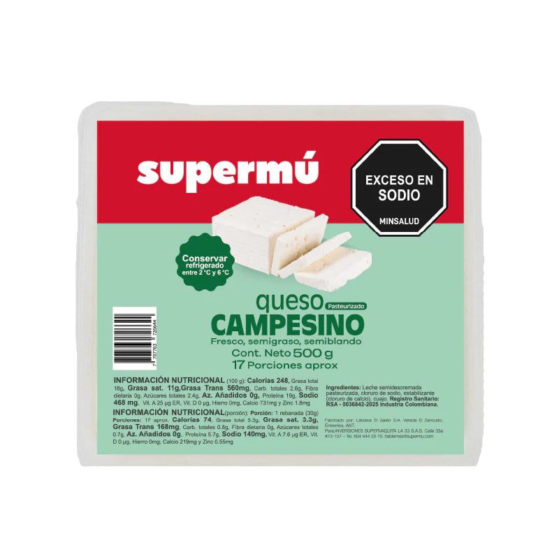 QUESO CAMPESINO SUPERMU 500G