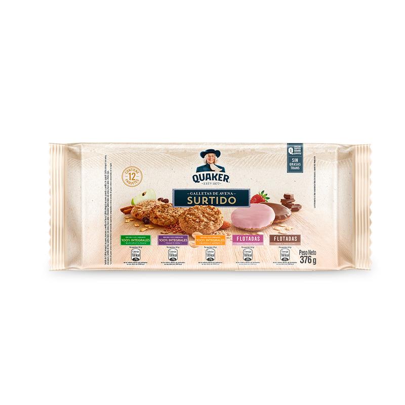 GALLETA QUAKER 12U 376G SURTIDA