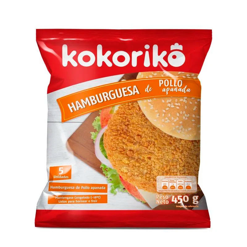 HAMBURGUESA KOKORIKO POLLO 5U APANADA