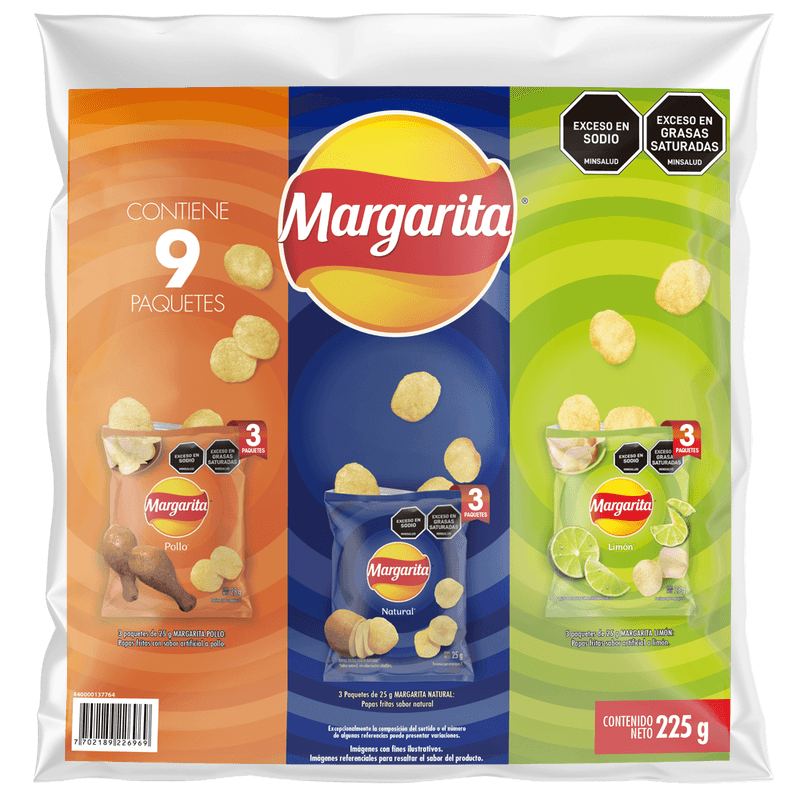 MULTIPACK  MARGARITA 9U 225G SURTIDA