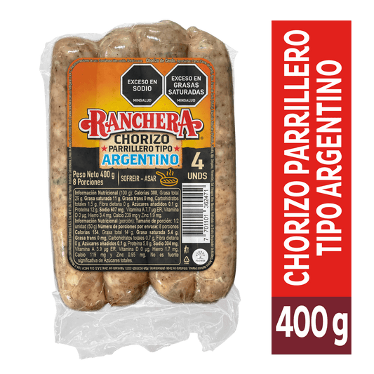 CHORIZO RANCHERA 400G ARGENTINO