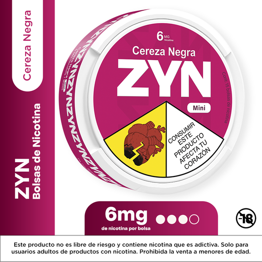 BOLSAS NICOTINA ZYN 6MG CEREZA NEGRA