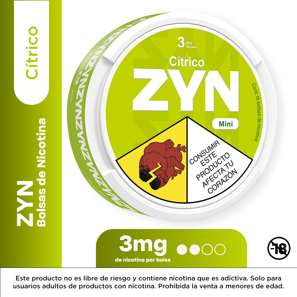 BOLSAS NICOTINA ZYN 3MG CITRICO