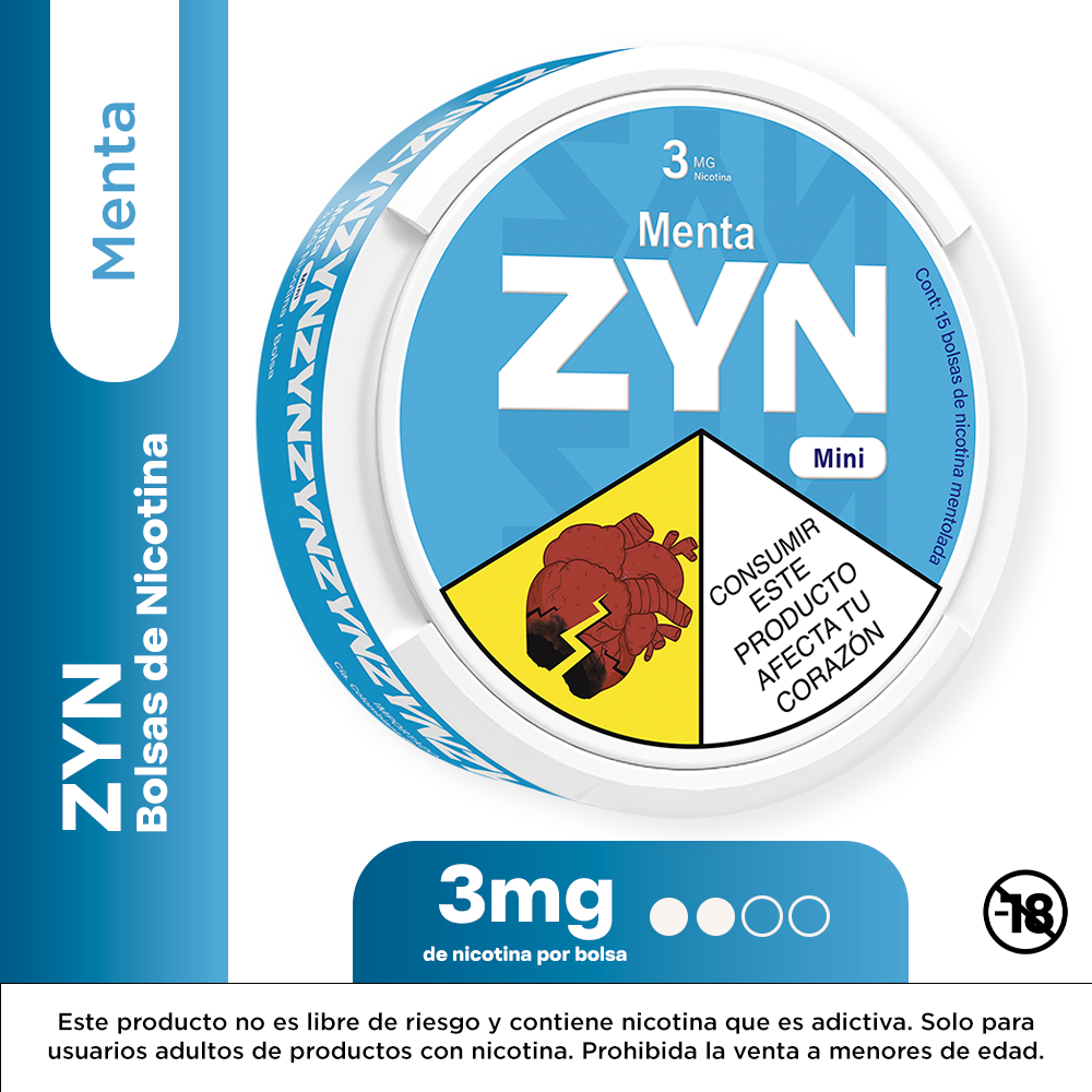 BOLSAS NICOTINA ZYN 3MG MENTA