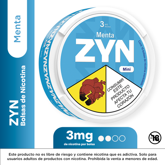 BOLSAS NICOTINA ZYN 3MG MENTA