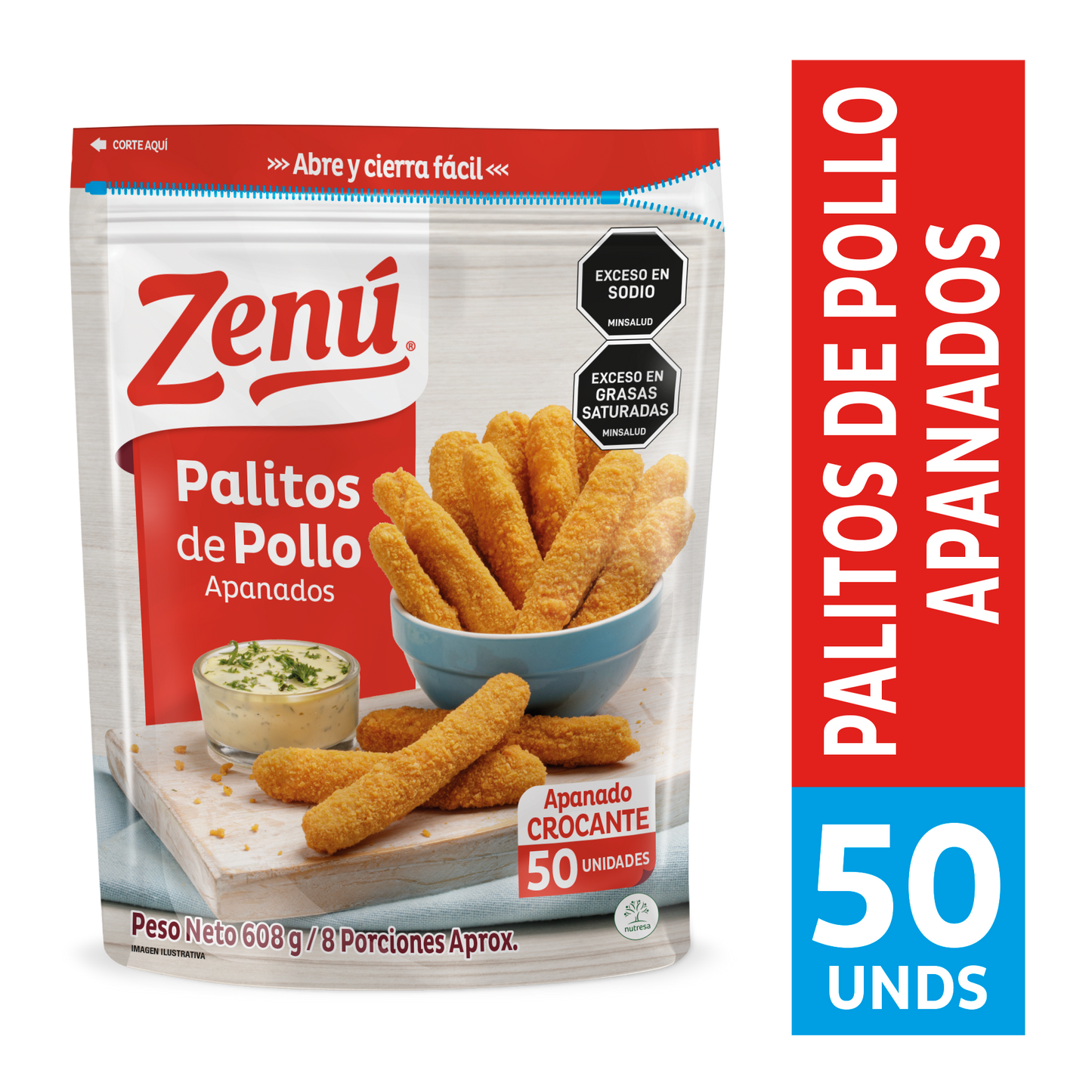 PALITOS POLLO ZENU 5OU 608G APANADO