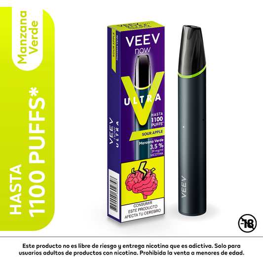 VAPEADOR VEEV 2ML 1200 PUFF ULTRA MANZAN