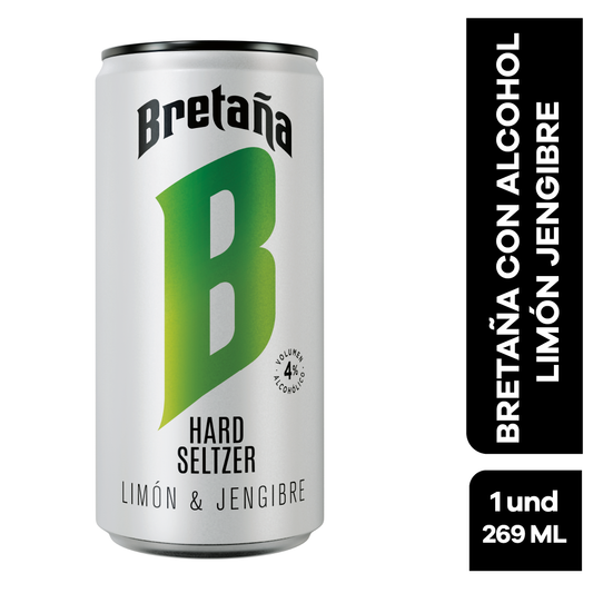 BRETAÑA HARD SELTZER 269ML LIMON JENGIBRE