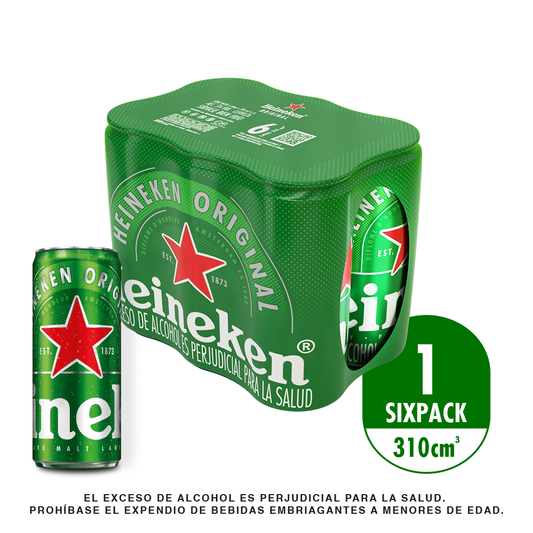 CERVEZA HEINEKEN 6U 310ML LATA