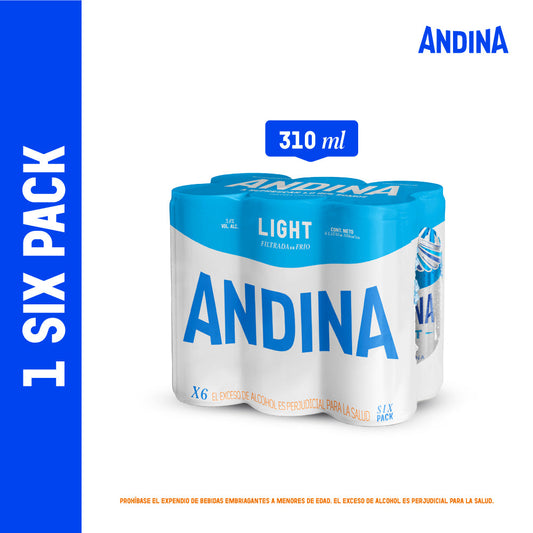 CERVEZA ANDINA LIGHT 6U 310ML LATA