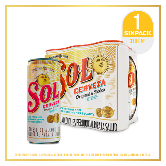 CERVEZA SOL 6U 310ML LATA