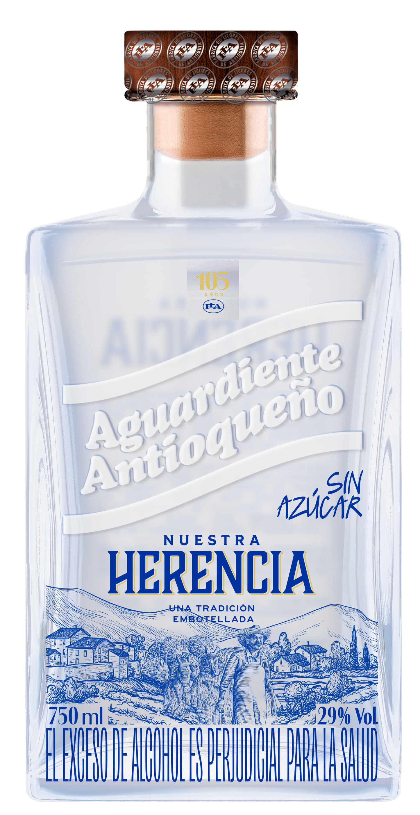 AGUARDIENTE ANTIOQUENO 750ML NUESTRA HERENCIA SIN AZUCAR