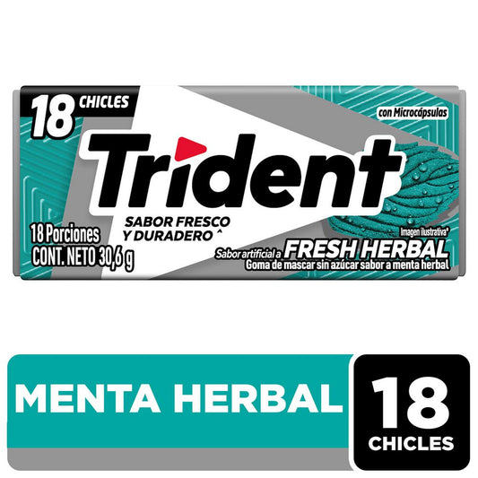 CHICLETS TRIDENT 18U EVUP HERBAL