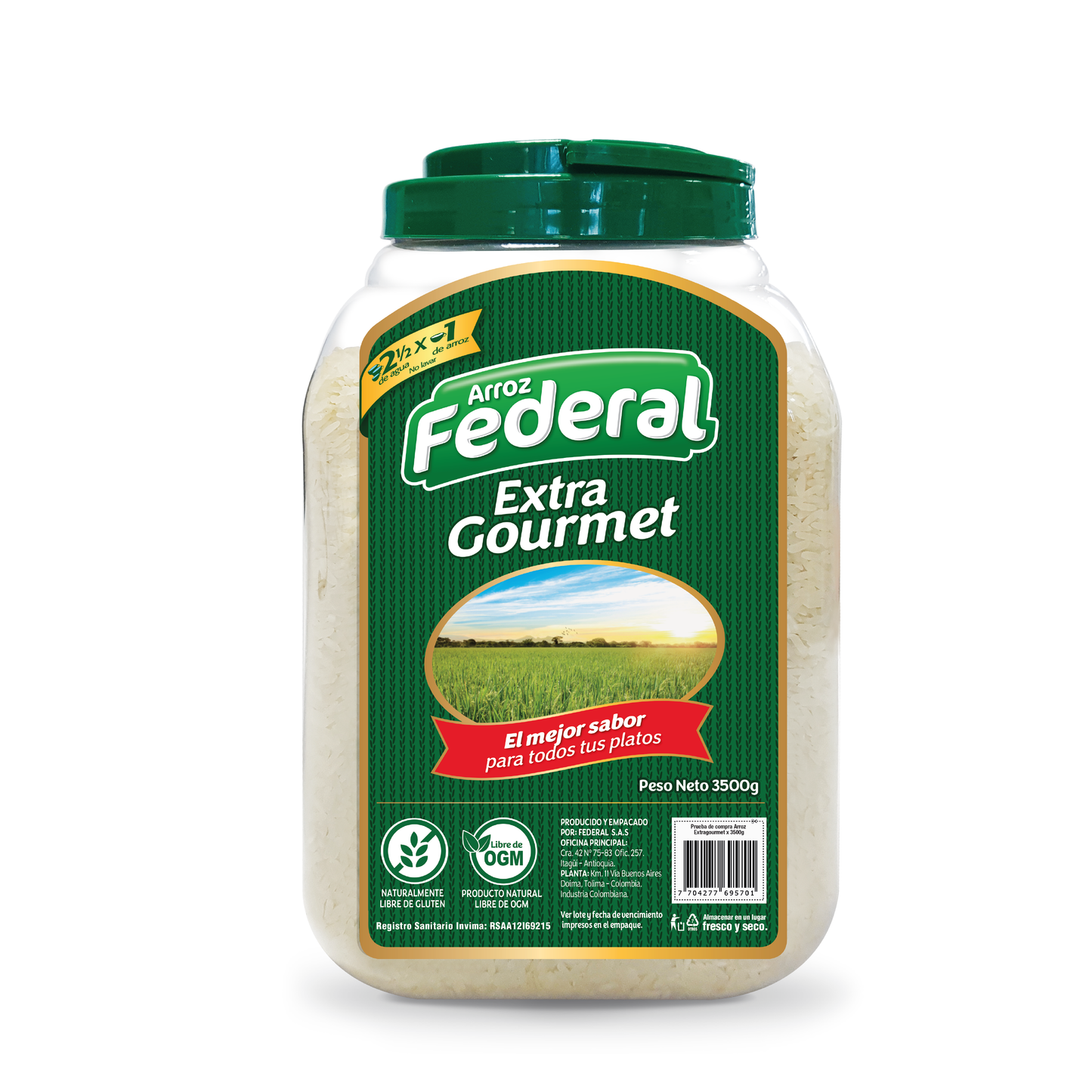ARROZ FEDERAL 3500G EXTRA GOURMET TARRO