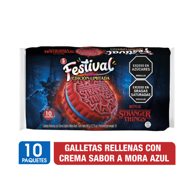 GALLETA FESTIVAL 10U 360G STRANGER THINGS