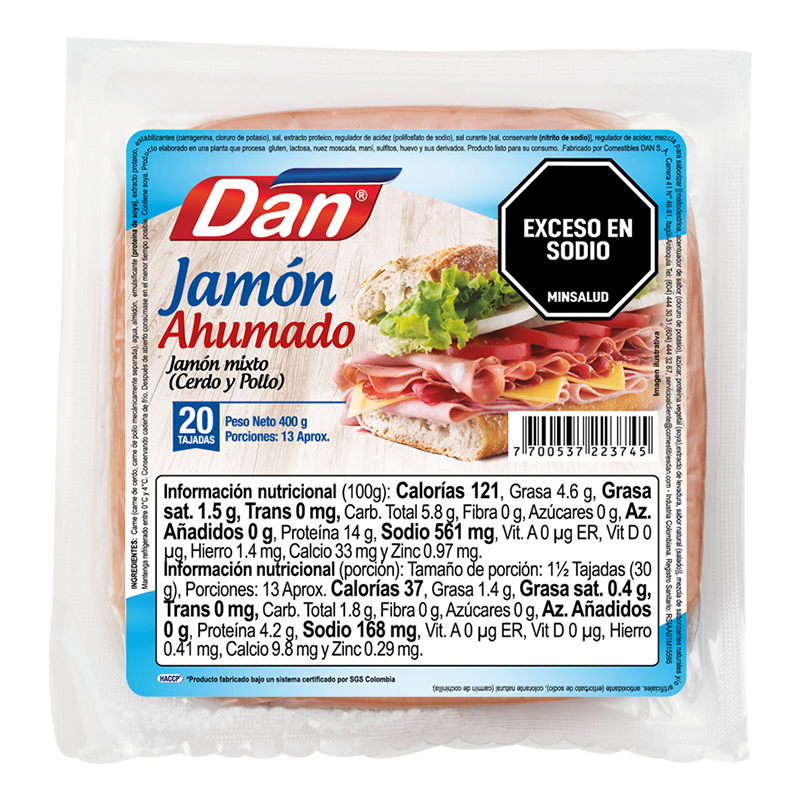 JAMON AHUMADO DAN 400G 20U