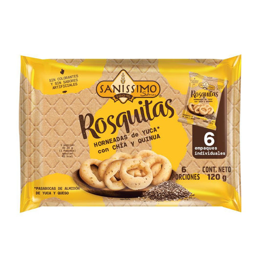 ROSQUITAS BIMBO SANISSIMO 120G CHIA Y QUESO