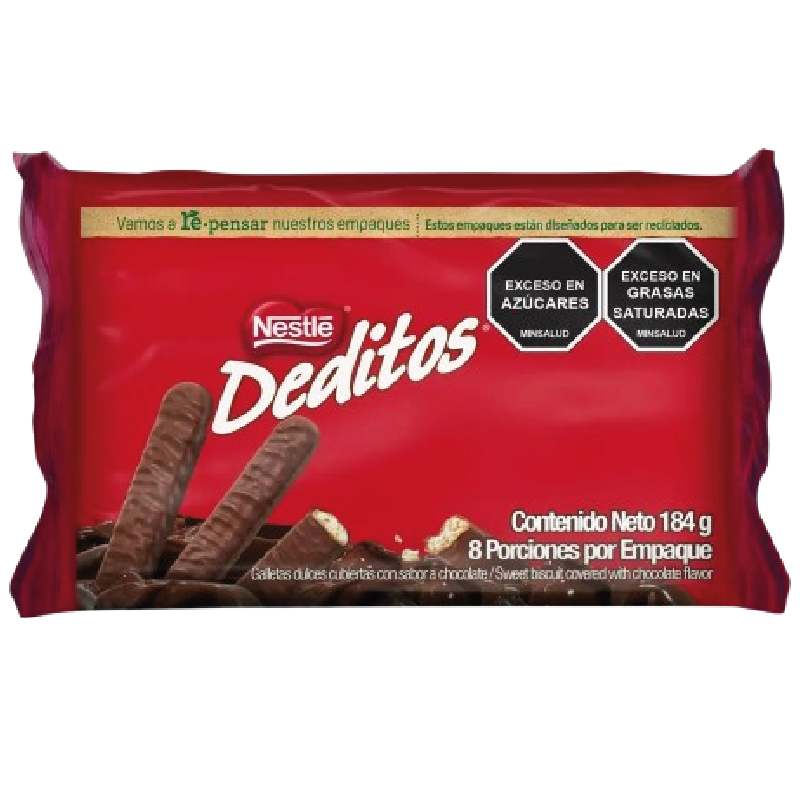 GALLETA DEDITOS 184G RECUBIERTA