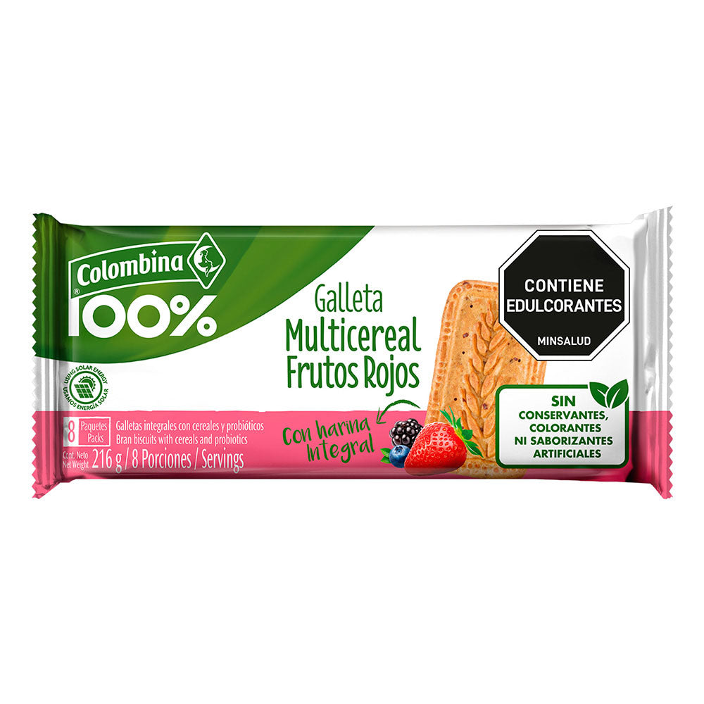 GALLETA COLOMBINA 216G FRUTOS ROJOS