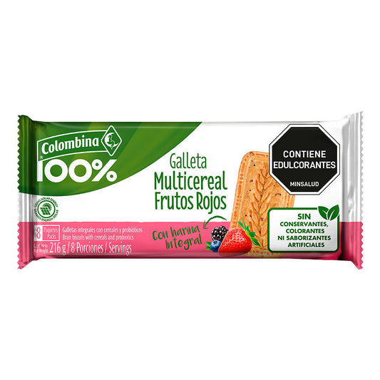 GALLETA COLOMBINA 216G FRUTOS ROJOS