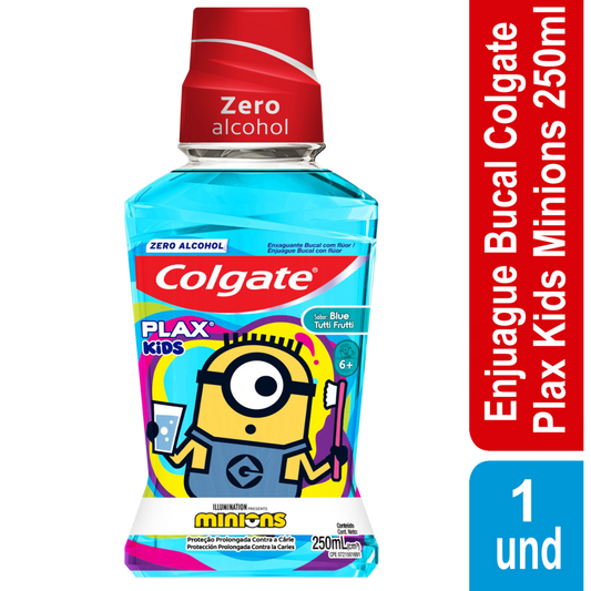 Enjuague Bucal Niños Colgate Plax Kids Minions 250ml