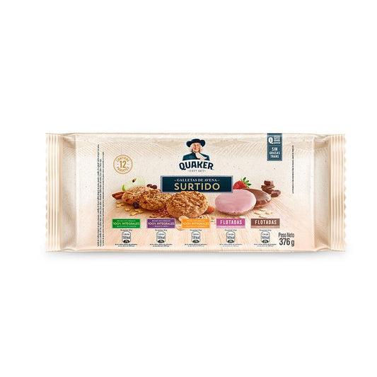 GALLETA QUAKER 12U 376G SURTIDA