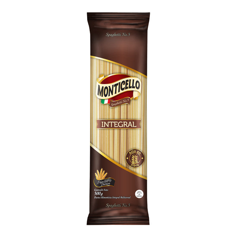 PASTA MONTICELLO 500G SPAGUETTI INTEGRAL