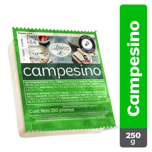 QUESO CAMPESINO ALPINA 250G