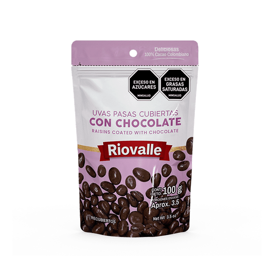 UVAS PASAS CHOCOLATE 100G RIOVALLE